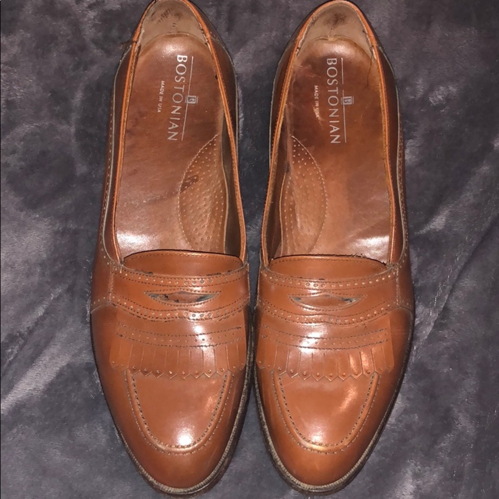 BOSTONIAN brown loafers.